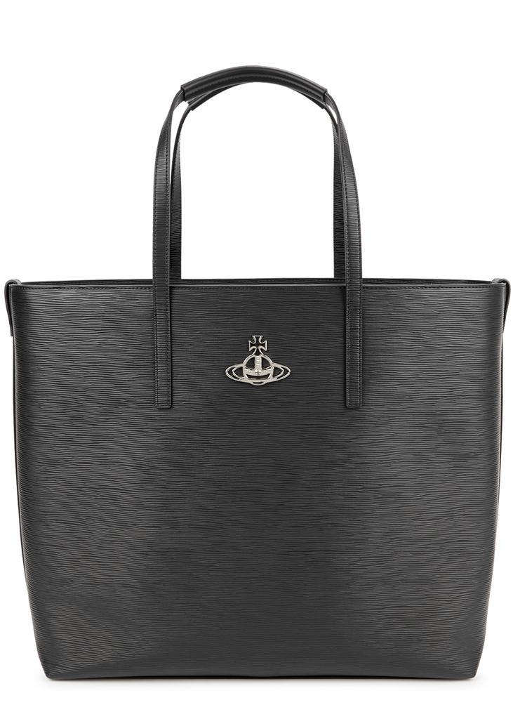 商品Vivienne Westwood|Polly black textured vegan leather tote,价格¥2200,第1张图片