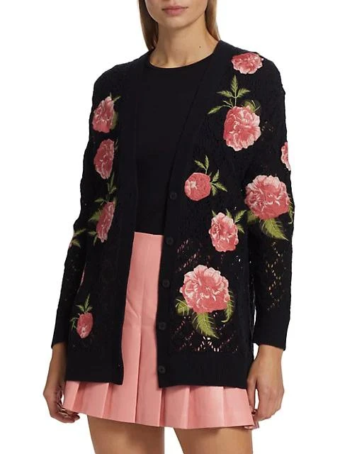 商品Alice + Olivia|Bradford Embroidered Grandpa Cardigan,价格¥2664,第3张图片详细描述