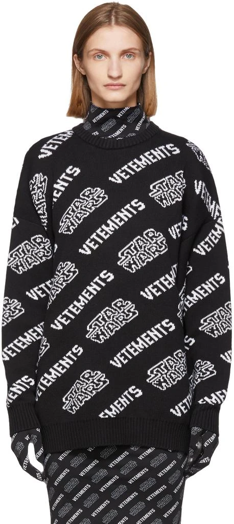 商品Vetements|Black & White STAR WARS Edition All Over Logo Sweater,价格¥4203,第1张图片