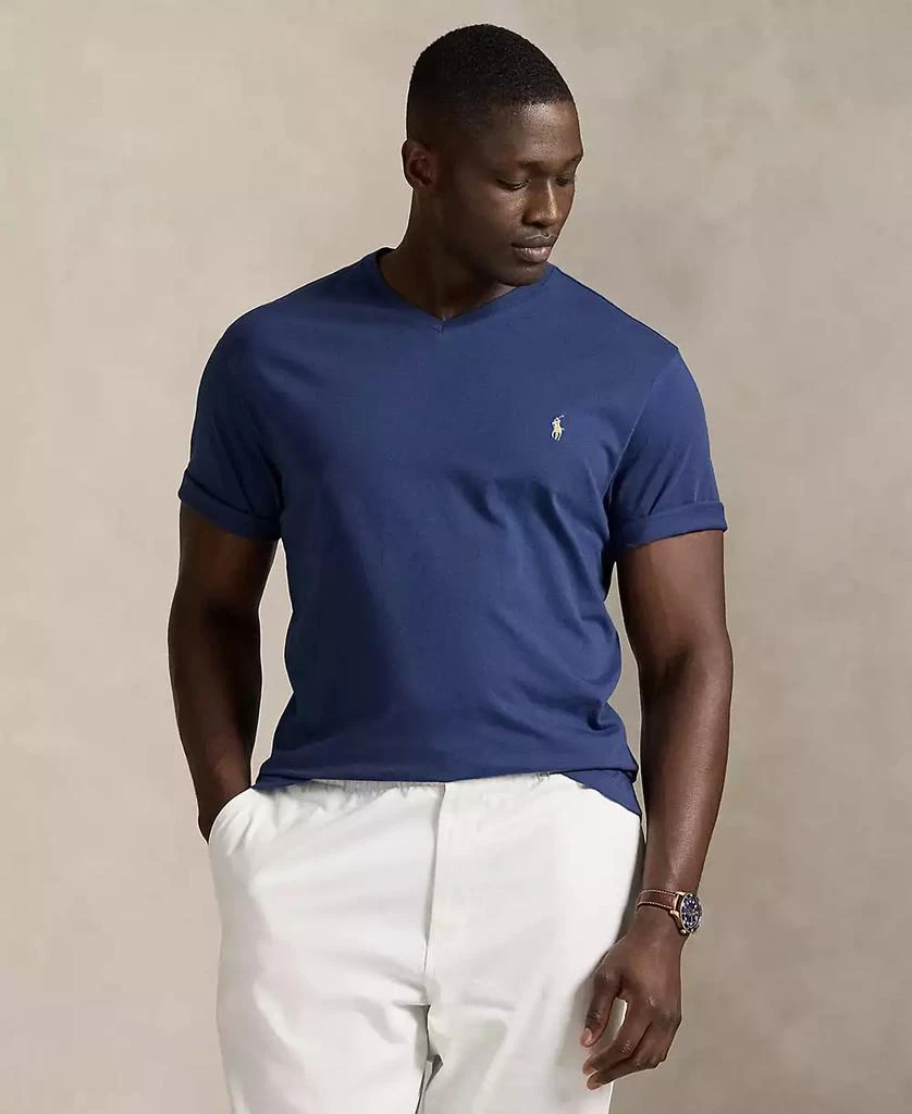 商品Ralph Lauren|Men's Big & Tall Jersey V-Neck T-Shirt,价格¥437,第1张图片