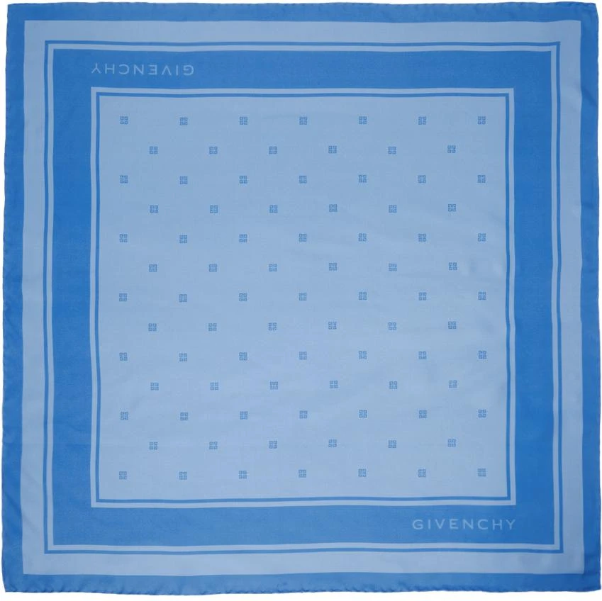 商品Givenchy|Blue Plumetis Print Square Scarf,价格¥3355,第1张图片