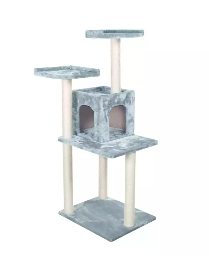 商品Macy's|57-Inch Real Wood Cat Tree With Two-Door Condo,价格¥1187,第1张图片