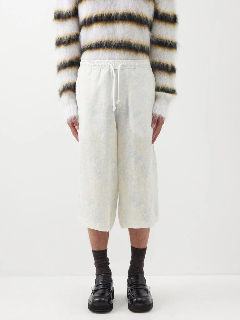 商品Charles Jeffrey Loverboy|Printed linen Bermuda shorts,价格¥1328,第1张图片