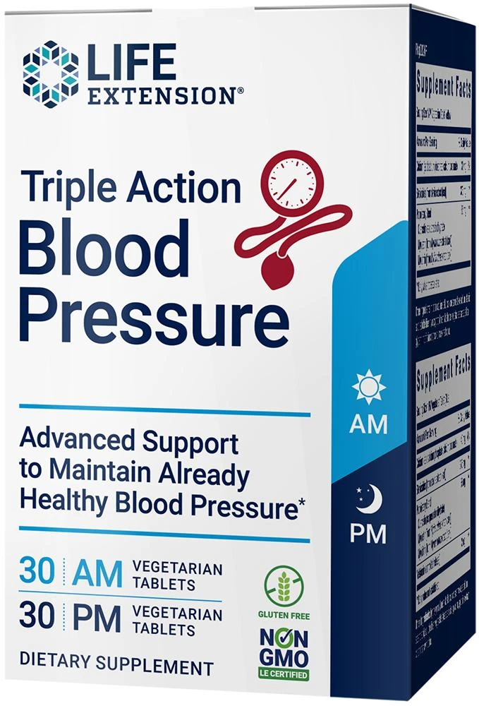 商品Life Extension|Life Extension Triple Action Blood Pressure (60 vegetarian tablets),价格¥239,第1张图片