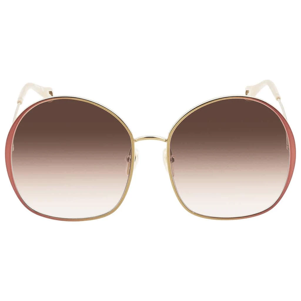 商品Chloé|Chloe Brown Gradient Round Ladies Sunglasses CH0014S 003 62,价格¥1329,第2张图片详细描述