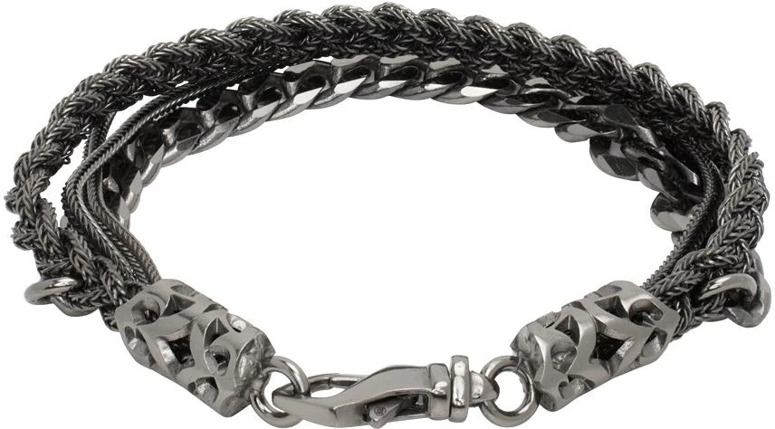 商品Emanuele Bicocchi|Black Double Braided Bracelet,价格¥2804,第2张图片详细描述
