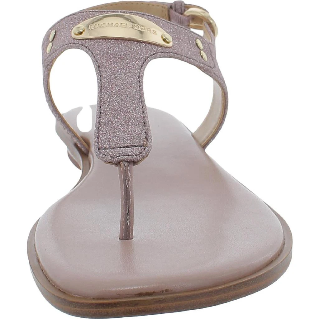 商品Michael Kors|MICHAEL Michael Kors Womens MK Plate Glitter Buckle Flat Sandals,价格¥222,第3张图片详细描述