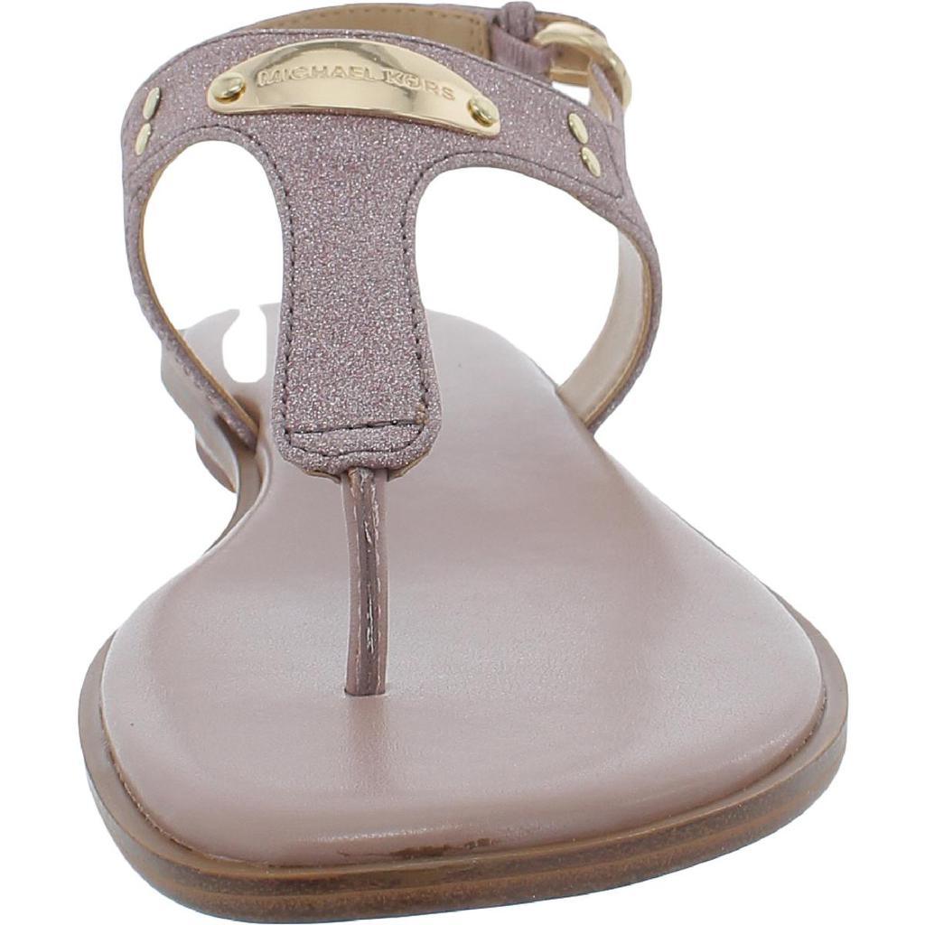 商品Michael Kors|MICHAEL Michael Kors Womens MK Plate Glitter Buckle Flat Sandals,价格¥282,第5张图片详细描述