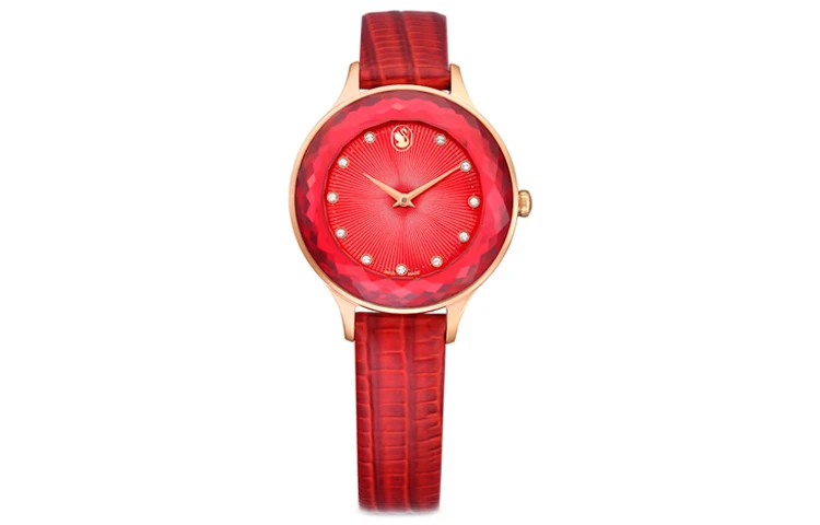 商品[国内直发] Swarovski|施华洛世奇 腕表 石英机芯 小牛皮表带 红色表盘 女款 50米防水 5650002,价格¥1103,第1张图片