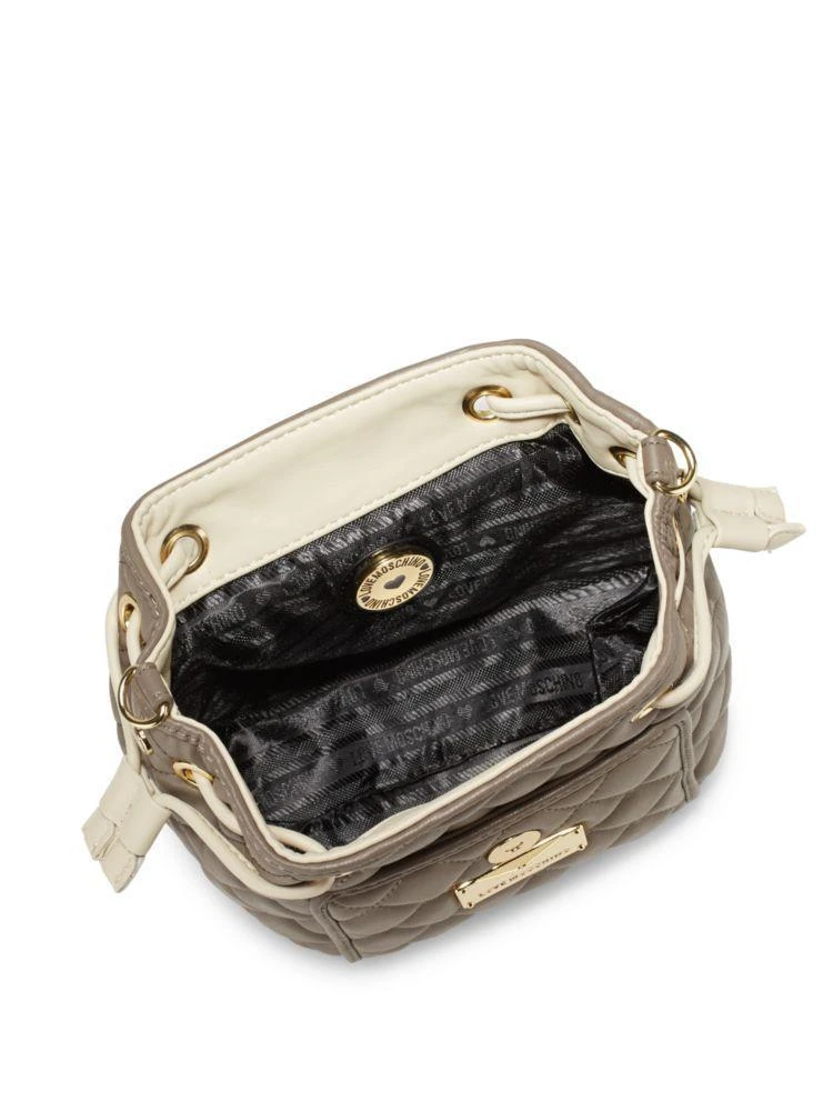 商品Moschino|Quilted Faux Leather Bucket Bag,价格¥787,第2张图片详细描述