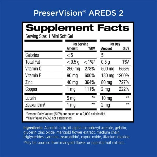 PreserVision AREDS 2 Eye Vitamin & Mineral Supplement, Contains Lutein, Vitamin C, Zeaxanthin, Zinc & Vitamin E, 60 Minigels (Packaging May Vary) 商品