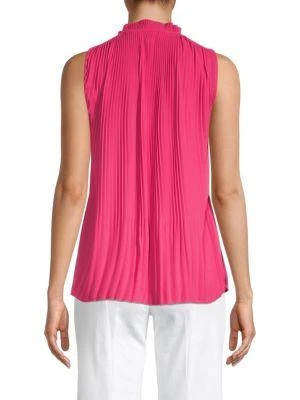 商品Tahari|Pleated Tie-Neck Top,价格¥113,第2张图片详细描述