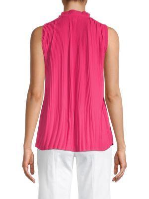 商品Tahari|Pleated Tie-Neck Top,价格¥144,第4张图片详细描述