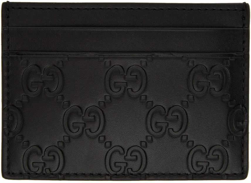 商品Gucci|Black Leather GG Card Holder,价格¥2585,第2张图片详细描述