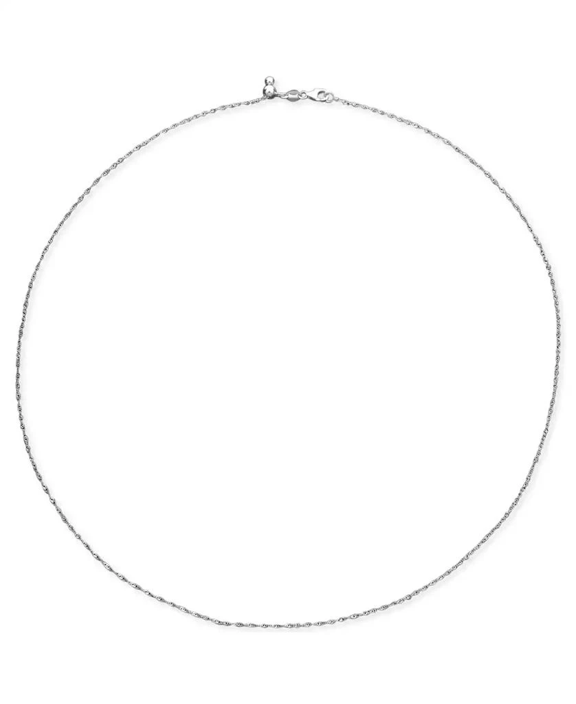 商品Macy's|14k White Gold Necklace (1-1/6mm), Adjustable 16-20" Singapore Chain,价格¥6171,第1张图片