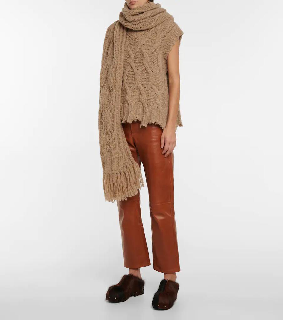 商品Acne Studios|Cable-knit wool-blend scarf,价格¥2209,第4张图片详细描述