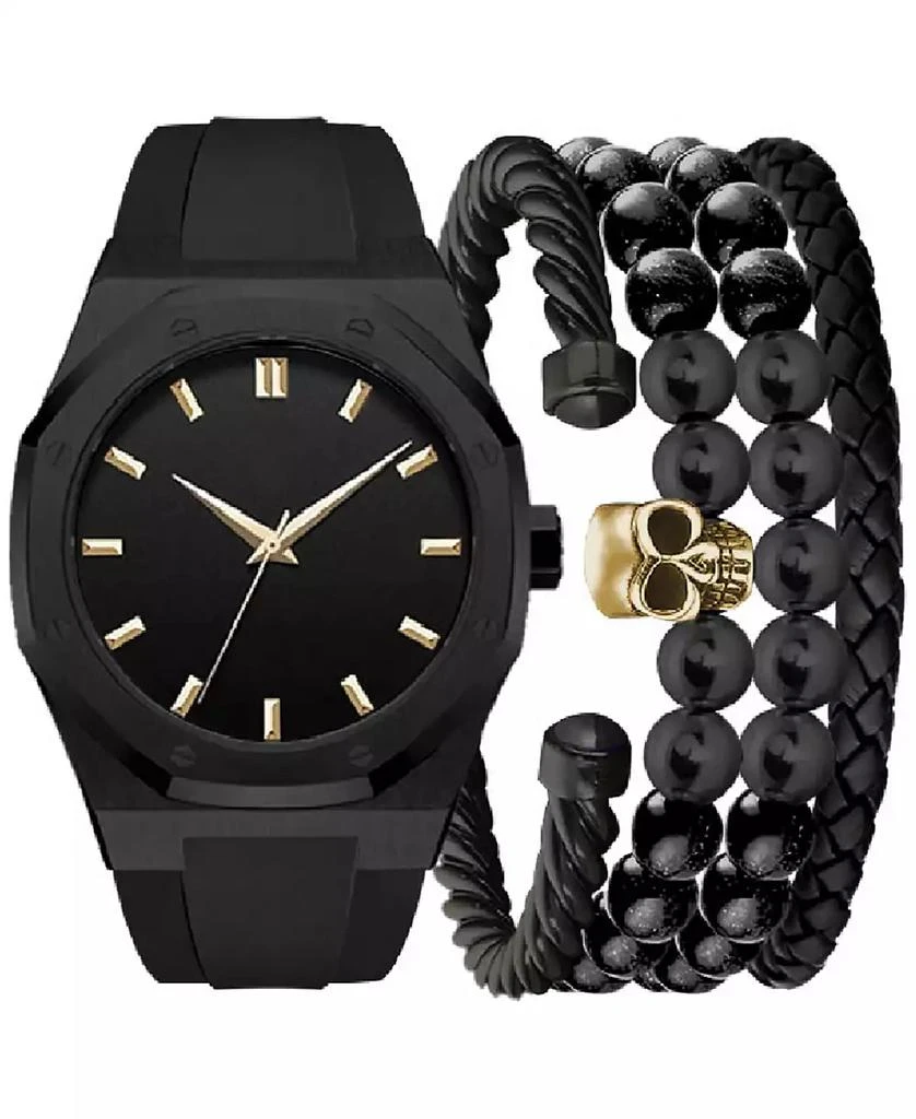 商品American Exchange|Men's Black Silicone Strap Watch 47mm Gift Set,价格¥301,第1张图片