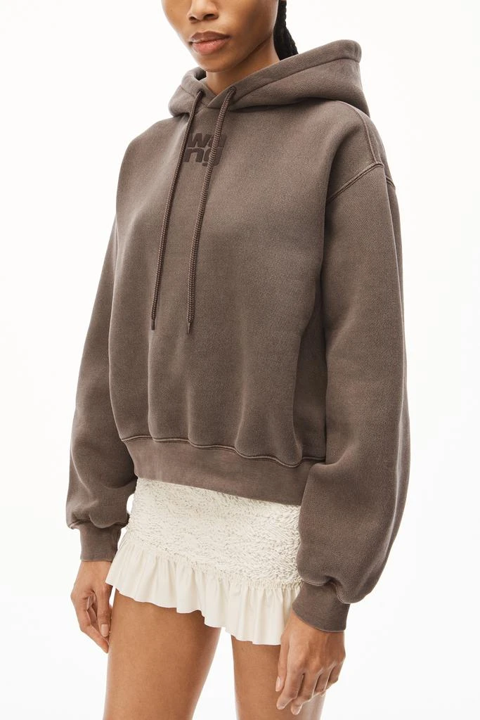 商品Alexander Wang|PUFF LOGO HOODIE IN STRUCTURED TERRY,价格¥1468,第4张图片详细描述