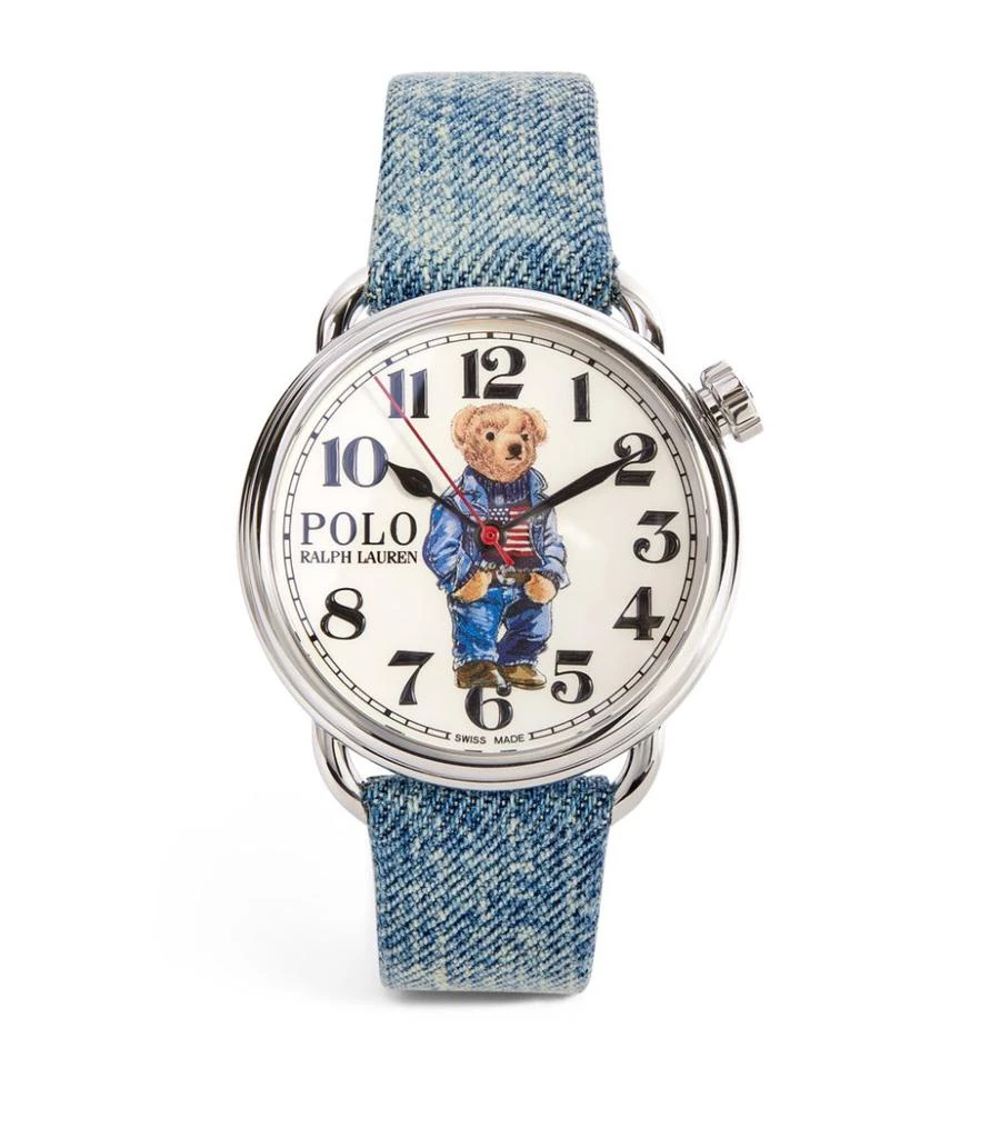 商品Ralph Lauren|Denim Flag Polo Bear Watch 42mm,价格¥15929,第1张图片