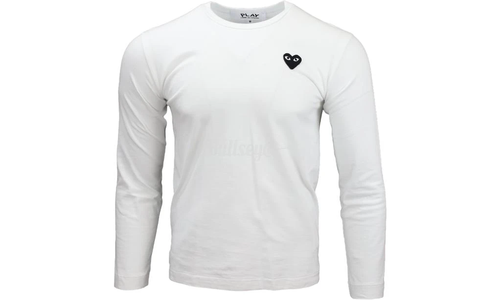 商品CDG|Comme Des Garcons PLAY Applique Logo White/Black Longsleeve T-shirt,价格¥790,第1张图片