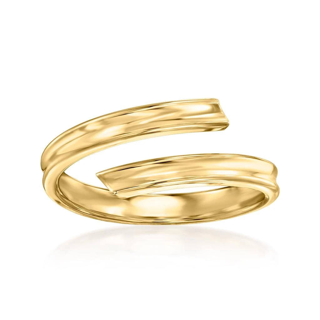 商品Ross-Simons|Ross-Simons Italian 14kt Yellow Gold Grooved Bypass Ring,价格¥1640,第1张图片