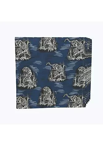 商品Fabric Textile Products, Inc.|Textile Products Inc. Napkin Set 100 Polyester Set Of 4 18X18 Chinoiserie Tiger,价格¥225,第1张图片