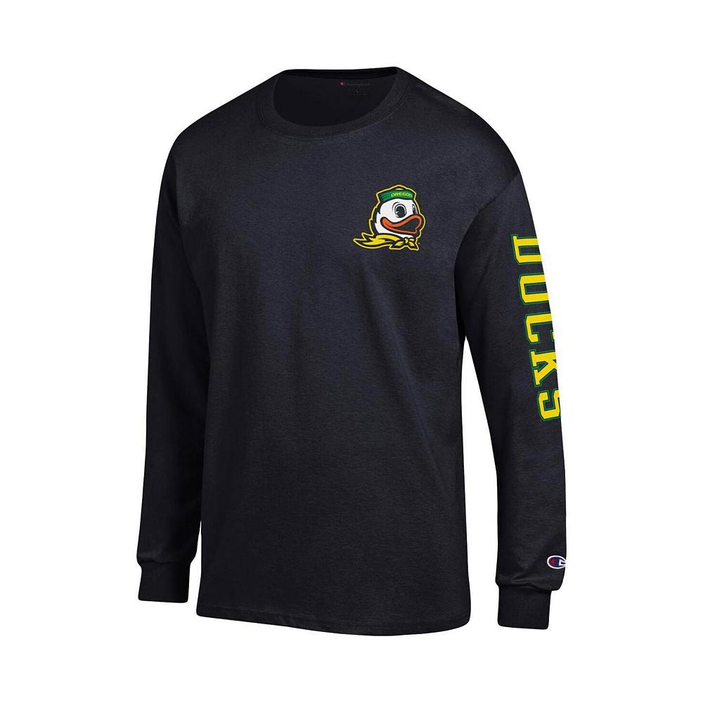 Men's Black Oregon Ducks Team Stack Long Sleeve T-shirt商品第3张图片规格展示