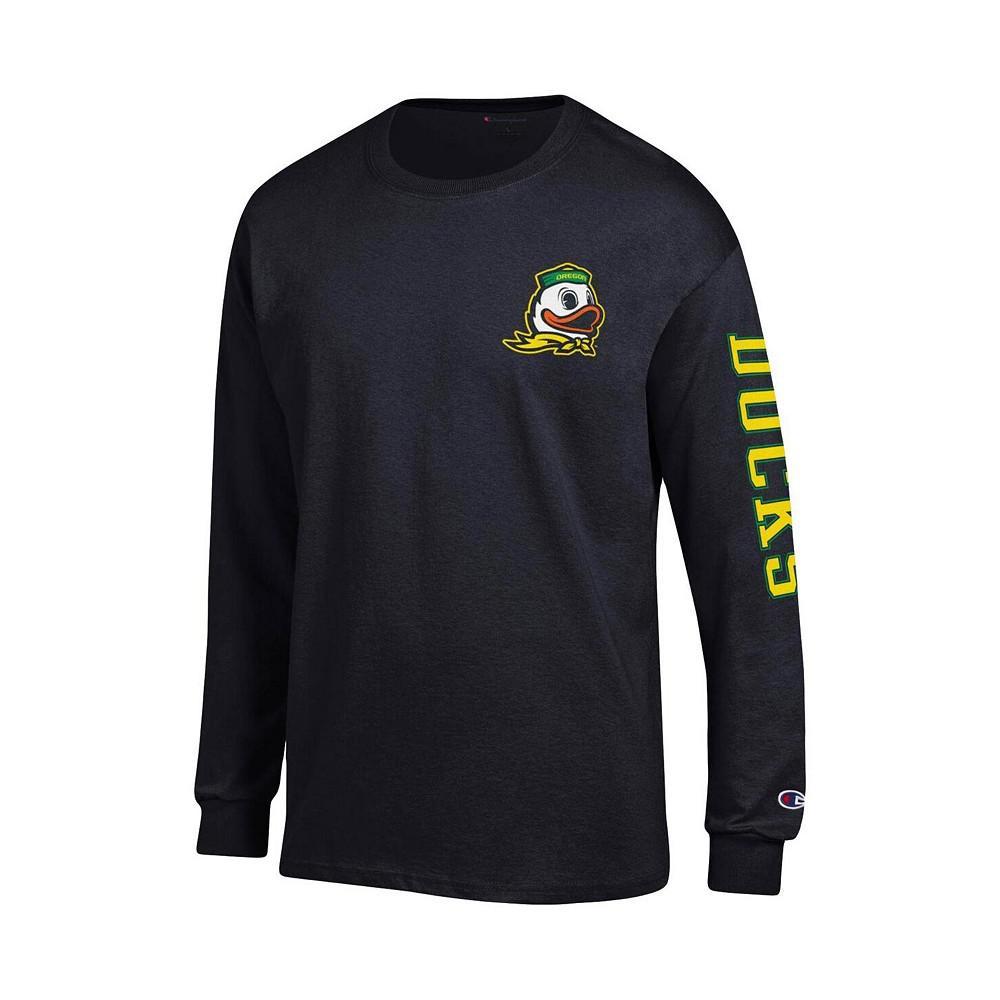 商品CHAMPION|Men's Black Oregon Ducks Team Stack Long Sleeve T-shirt,价格¥230,第5张图片详细描述