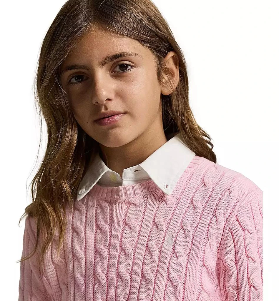 Girls 2T-6x Long-Sleeve Cable-Knit Cotton Sweater 商品