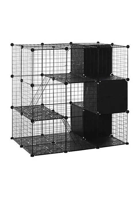 商品belk|Pet Playpen Small Animal Cage 56 Panels With Doors Ramps And Storage Shelf For Rabbit Kitten Chinchillas Guinea Pig And Ferret,价格¥895,第1张图片