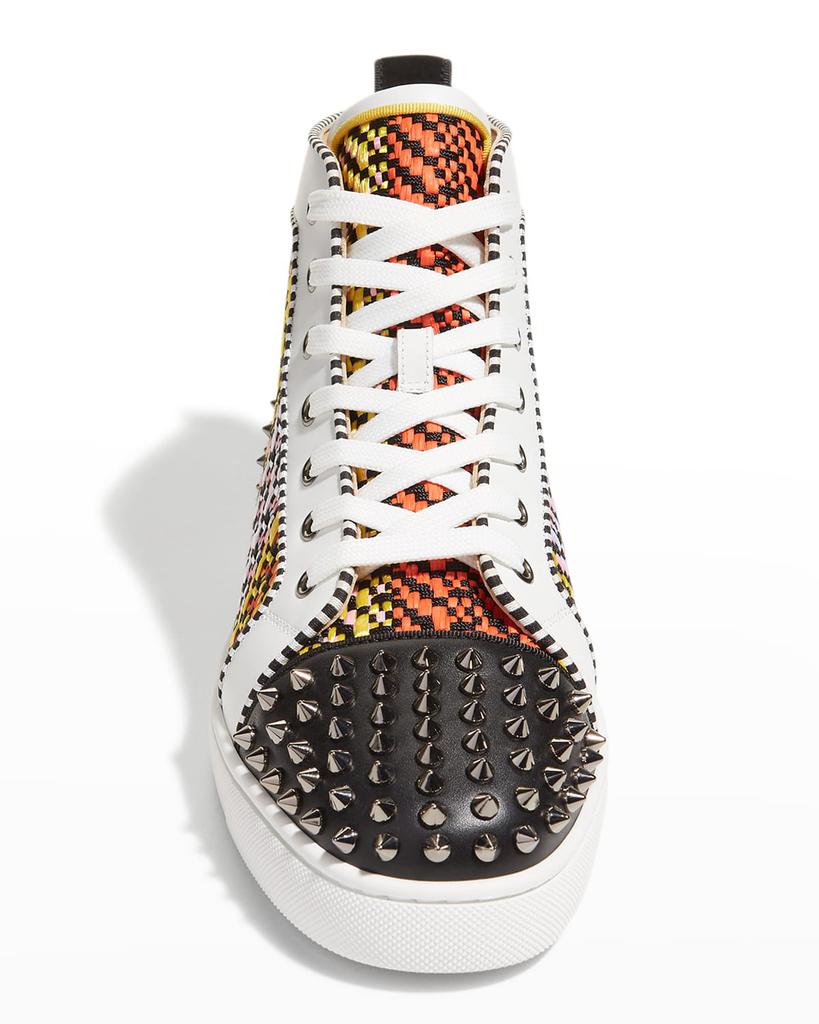 Men's Multicolor Woven Spike High-Top Sneakers商品第5张图片规格展示