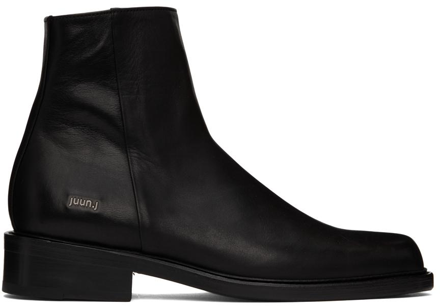 Black Leather Chelsea Boots商品第1张图片规格展示