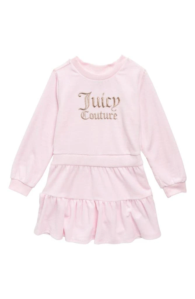 商品Juicy Couture|Kids' Embroidered Logo Long Sleeve Velour Dress,价格¥151,第1张图片