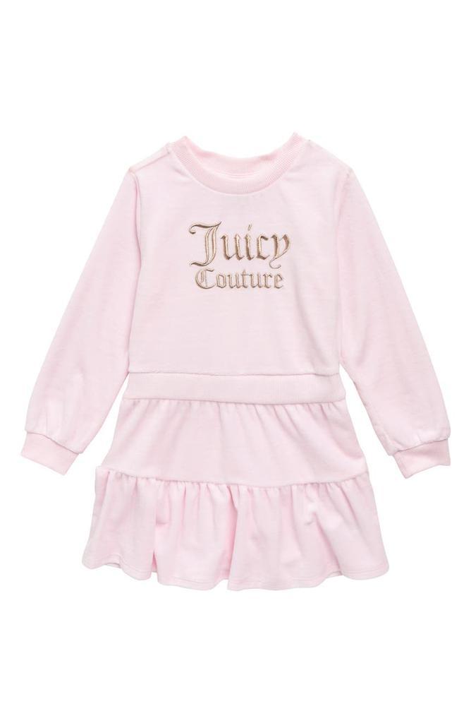 商品Juicy Couture|Kids' Embroidered Logo Long Sleeve Velour Dress,价格¥145,第1张图片