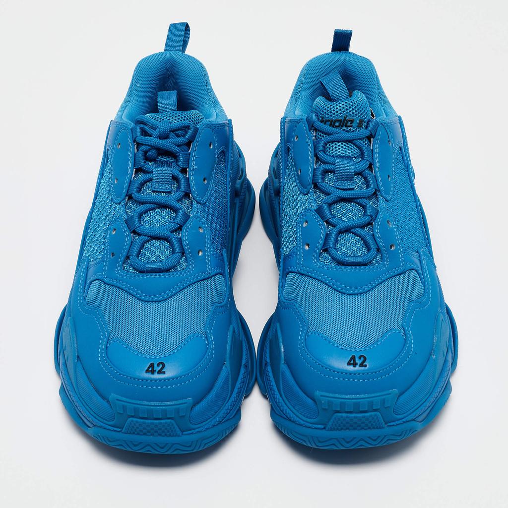 Balenciaga Triple S サイズ42 Shop Balenciaga Blue Mesh and Leather Triple S Sneakers Size