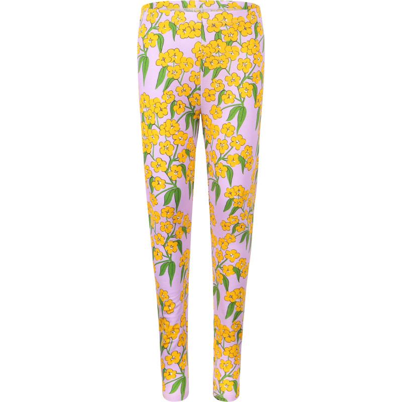 Floral print leggings in lilac and yellow商品第1张图片规格展示
