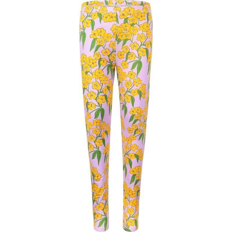 商品Mini Rodini|Floral print leggings in lilac and yellow,价格¥406,第1张图片