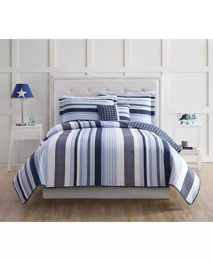 商品Macy's|Kids Mason Stripe Reversible 3-Pc. Quilt Set,价格¥671,第4张图片详细描述