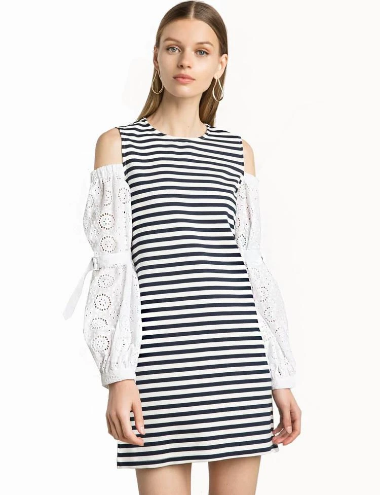 商品Pixie Market|Capri Stripe Cotton Eyelet Sleeve Dress,价格¥455,第2张图片详细描述