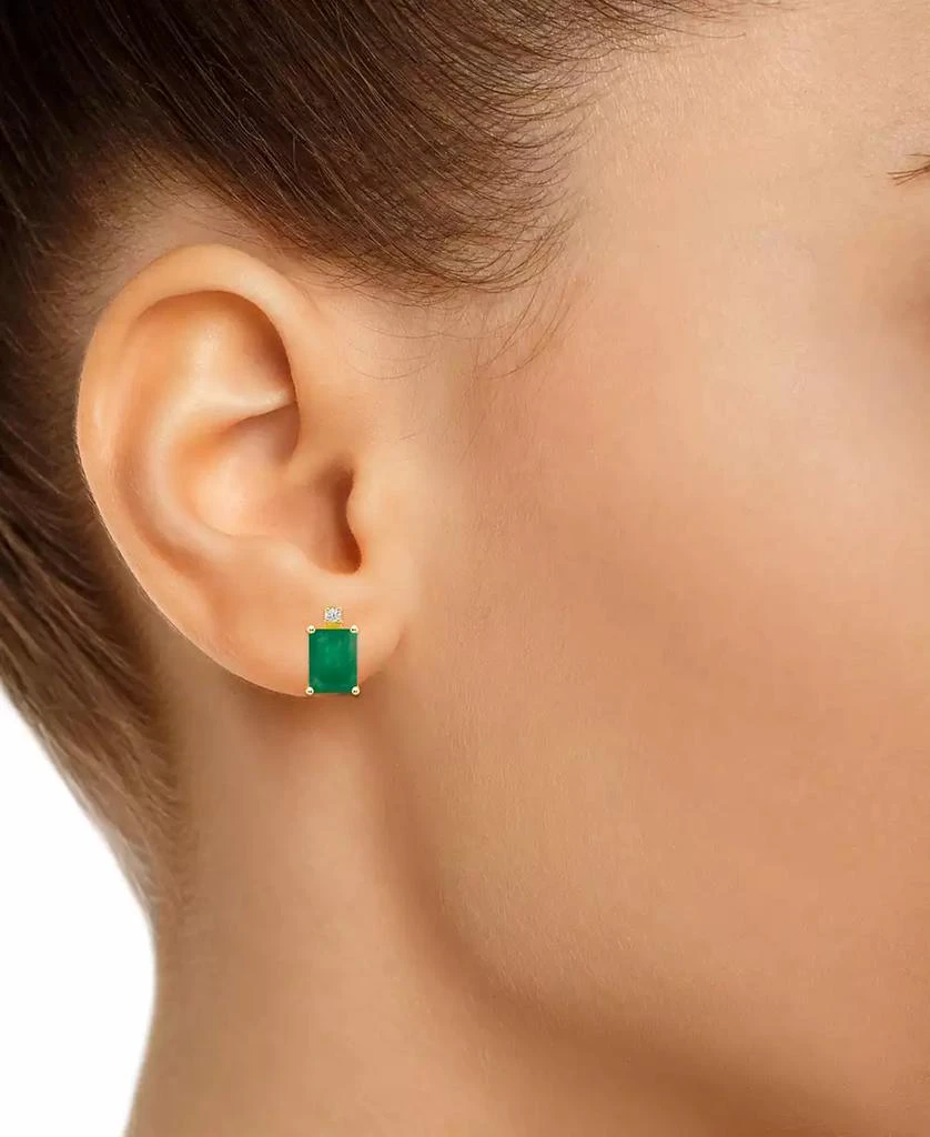 商品Macy's|Ruby (1-3/8 ct. t.w.) & Diamond Accent Stud Earrings in 14k Gold (Also in Emerald, Tanzanite, & Sapphire),价格¥3887,第2张图片详细描述