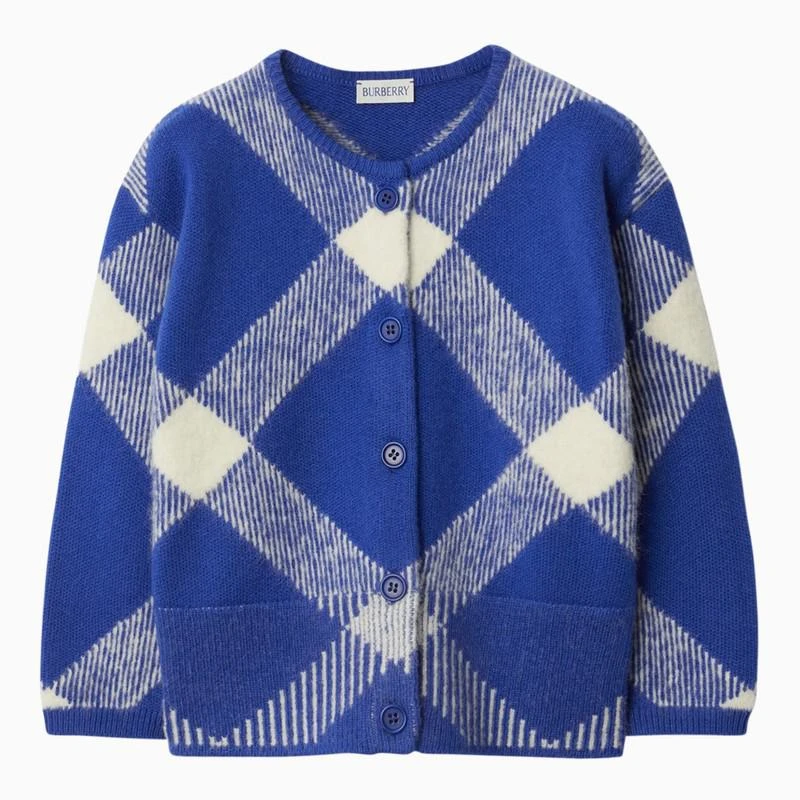 商品Burberry|Blue wool-blend cardigan,价格¥3388,第1张图片