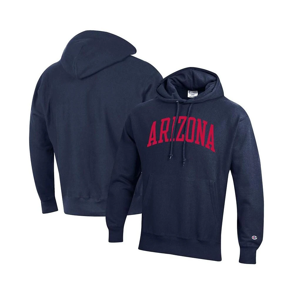 商品CHAMPION|Men's Navy Arizona Wildcats Team Arch Reverse Weave Pullover Hoodie,价格¥625,第1张图片