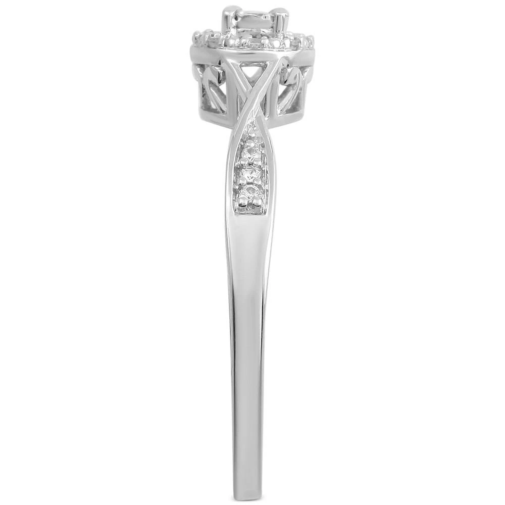商品Macy's|Diamond Halo Twist Promise Ring (1/10 ct. t.w.) in 14k White Gold,价格¥6728,第4张图片详细描述