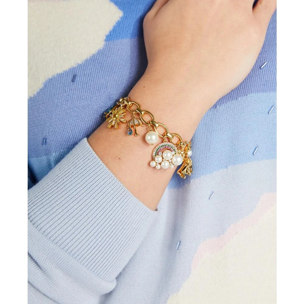 商品Kate Spade|Gold-Tone Stone, Crystal, & Imitation Pearl Weather Charm Bracelet,价格¥838,第3张图片详细描述