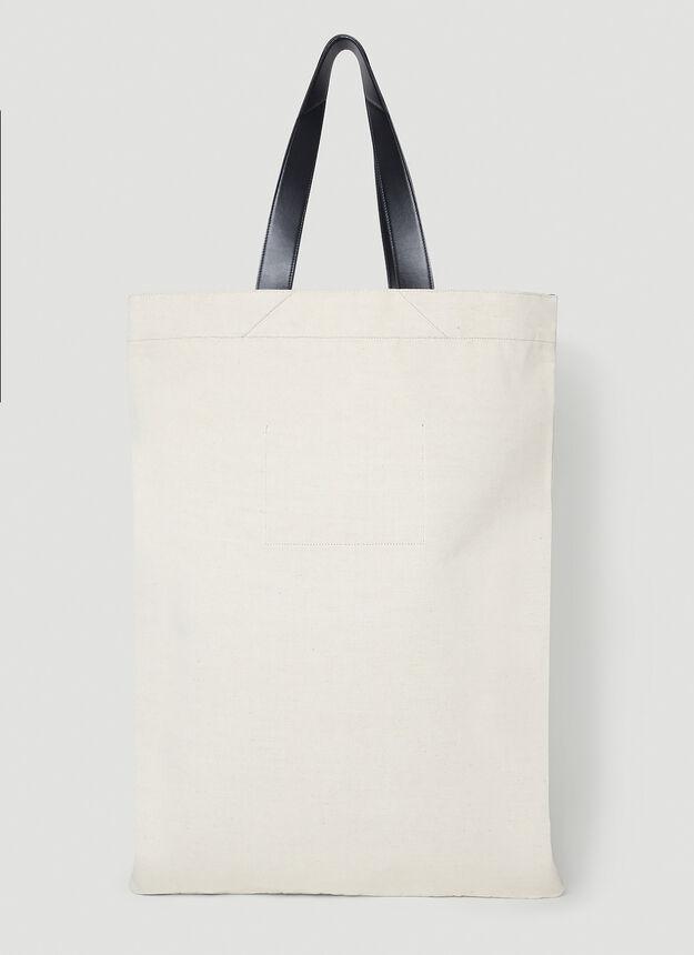 Flat Shopper Large Tote Bag in Beige商品第4张图片规格展示