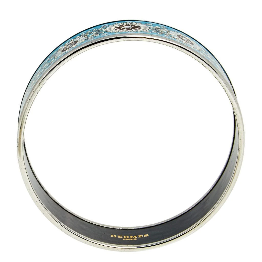 商品[二手商品] Hermes|Hermès Print Enamel Palladium Plated Wide Bangle Bracelet,价格¥2603,第4张图片详细描述