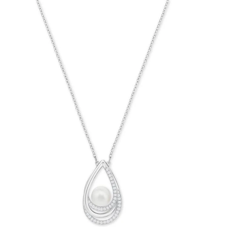 商品Swarovski|Silver-Tone Imitation Pearl and Crystal Pendant Necklace,价格¥969,第1张图片