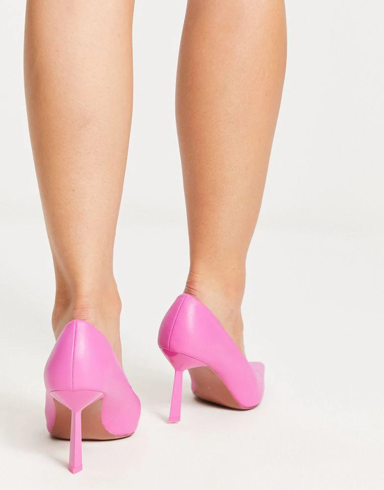 商品ASOS|ASOS DESIGN Wide Fit Sterling mid heeled court shoes in pink,价格¥236,第4张图片详细描述