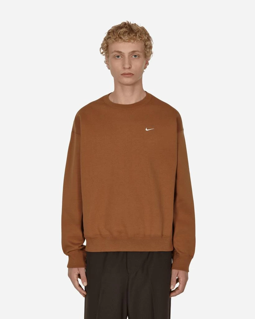 商品NIKE|Solo Swoosh Crewneck Sweatshirt Brown,价格¥596,第1张图片