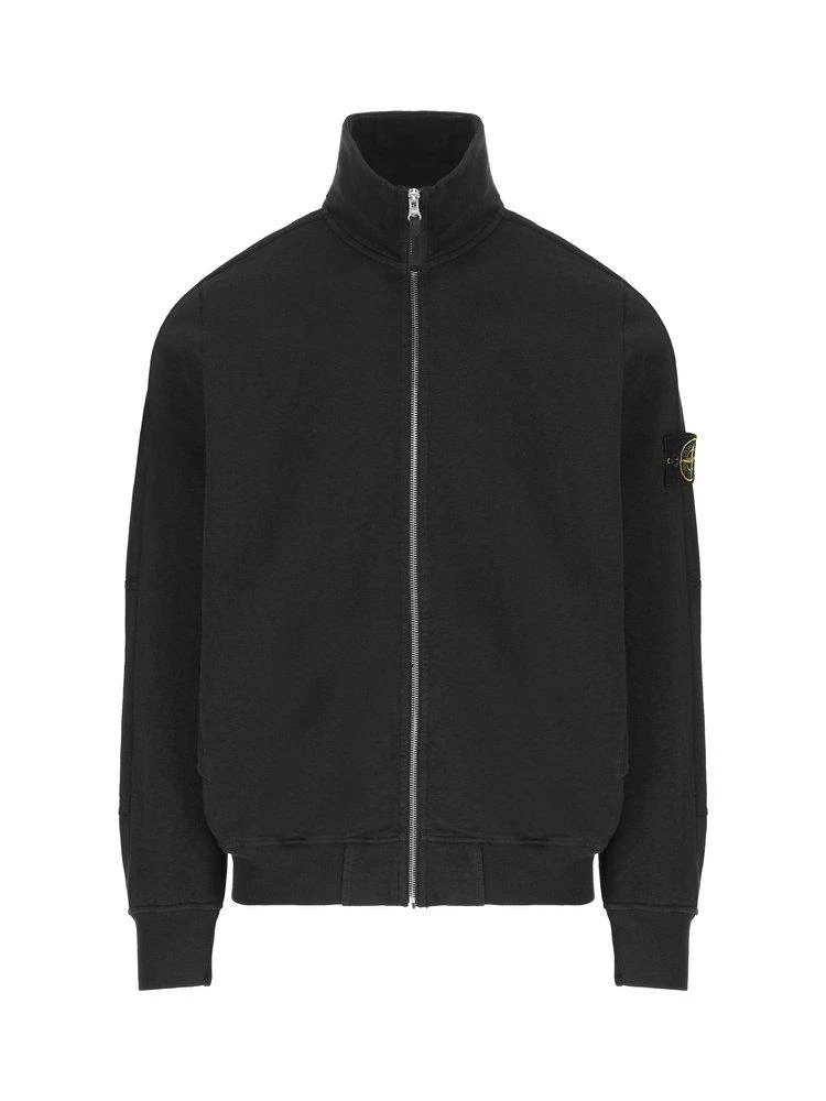 商品Stone Island|Stone Island Compass-Badge High-Neck Zipped Sweatshirt,价格¥2348,第1张图片